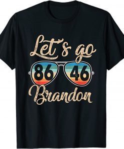 Lets Go Brandon 8646 Retro American Flag Impeach Biden T-Shirt