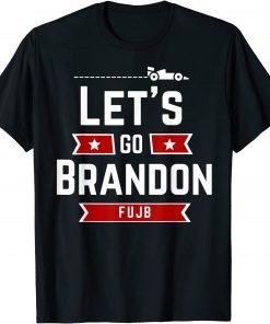 Let's Go Brandon Black Conservative Anti Liberal US Flag T-Shirt