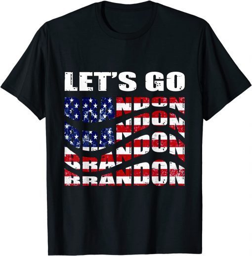 Anti Joe Biden Let’s Go Brandon Conservative US Flag T-Shirt