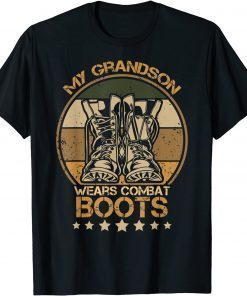 My Daughter Wears Combat Boots Proud Military Retro Grandpa T-Shirt