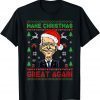 Make Christmas Great Again Funny Joe Biden Santa Hat Knitted T-Shirt