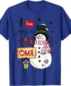 Grandma I love Being A Oma Snowman Christmas Xmas T-Shirt