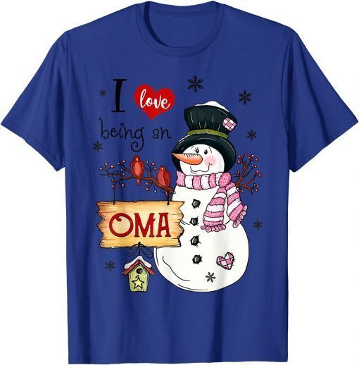 Grandma I love Being A Oma Snowman Christmas Xmas T-Shirt