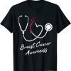 2021 Nurse Stethoscope Heart Pink Ribbon Breast Cancer Awareness T-Shirt