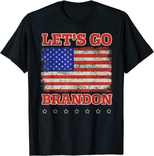 Classic Let's Go Brandon American Flag Impeach Biden T-Shirt