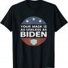Funny Anti Biden,Your Mask Is As Useless As Biden Funny Republican T-Shirt