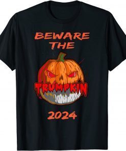 SCARY POLITICAL HALLOWEEN TRUMP PUMPKIN TRUMPKIN 2024 T-Shirt