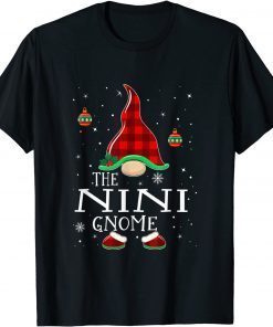 T-Shirt Nini Gnome Buffalo Plaid Matching Family Christmas Pajama 2021