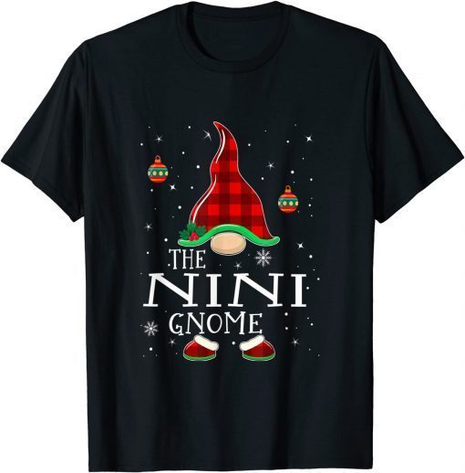 T-Shirt Nini Gnome Buffalo Plaid Matching Family Christmas Pajama 2021 ...
