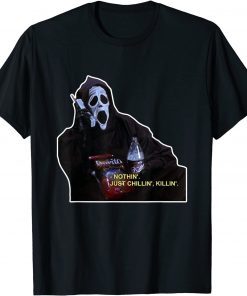 Classic Nothing Just Chillin Killin Scream Ghost Watch Horror Movie T-Shirt