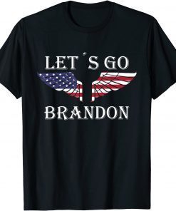 T-Shirt Let´s Go Brandon American Flag US Angel Wings