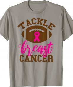 Breast Cancer Awareness Football Ribbon Tackle Breast Cancer Gift Tee Shirt