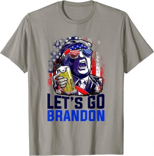 Trump Drinking Beer Let's Go Brandon Conservative T-Shirt