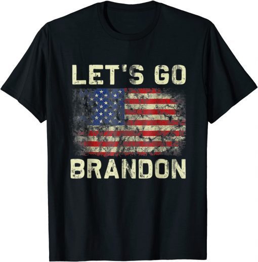 Let's Go Brandon Tee Conservative Anti Liberal US Flag T-Shirt