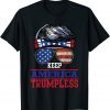 American Flag Sunglasses KEEP AMERICA TRUMPLESS 2021 T-Shirt