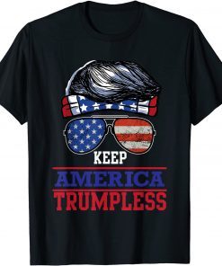 American Flag Sunglasses KEEP AMERICA TRUMPLESS 2021 T-Shirt