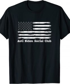 Anti Biden Social Club Distressed US Flag T-Shirt