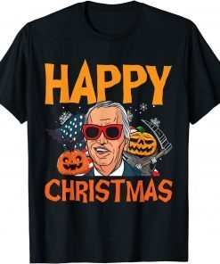 Happy Christmas Funny Anti Joe Biden Gift Tee Shirt