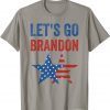 let's go brandon funny men women vintage US flag Anti Biden T-Shirt