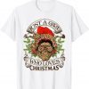 Just A Girl Who Loves Christmas Skull Santa Hat Leopard T-Shirt
