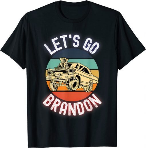 Funny Let's Go Brandon graphic car driver funny Biden meme sunset T-Shirt