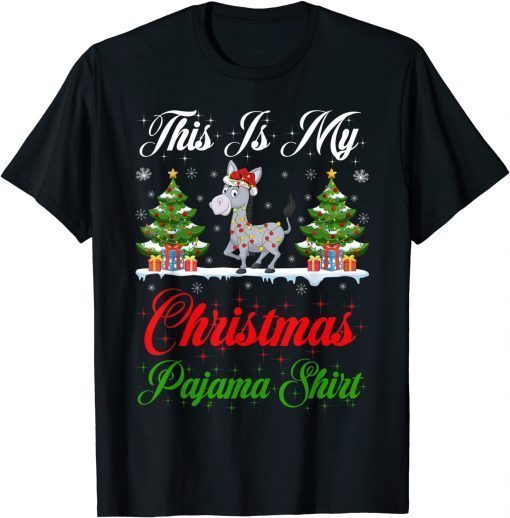 Official Xmas Lighting This Is My Donkey Christmas Pajama T-Shirt