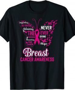 T-Shirt Breast Cancer Awareness Butterfly Pink Ribbon Hope