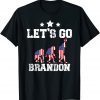 Let's Go Brandon Conservative Anti Liberal US Flag T-Shirt