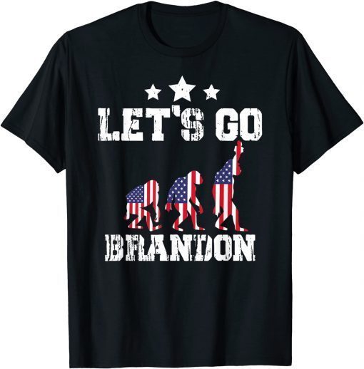 Let's Go Brandon Conservative Anti Liberal US Flag T-Shirt