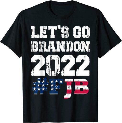 T-Shirt Let's Go Brandon Tee Conservative Anti Liberal US Flag