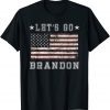 Official Let's Go Brandon Biden Chant Grunge Distressed American Flag T-Shirt