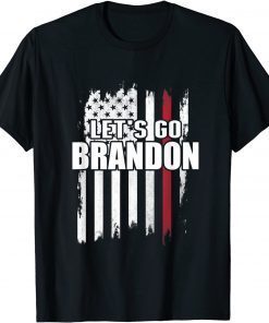 Let's Go Brandon Chant USA Flag Tee Shirt