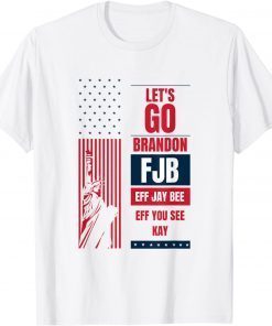 Let's Go Brandon US Flag With Statue Of Liberty Tee Shirt