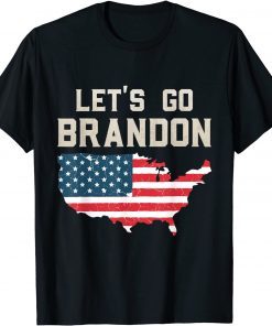Let's Go Brandon Vintage USA Flag Tee Shirt