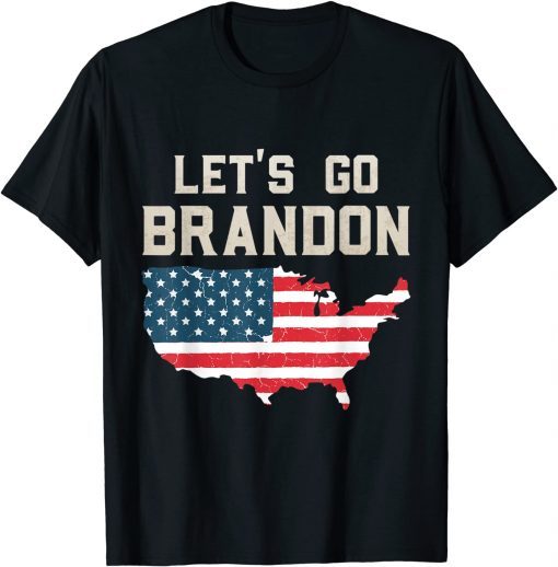 Let's Go Brandon Vintage USA Flag Tee Shirt