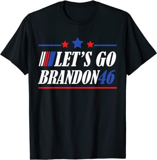 Let's Go Brandon Vintage Us Flag Stars Tee Shirt