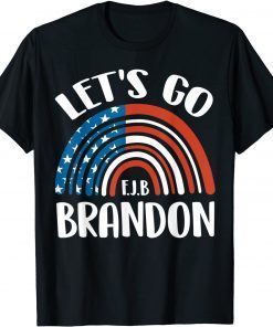 Official Let's Go Brandon Conservative Anti Liberal US Flag Rainbow, Impeach 46 T-Shirt