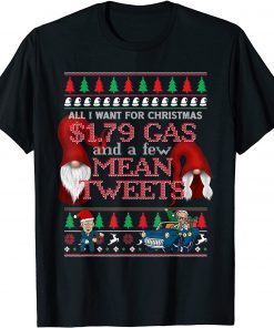 Cute Christmas Gnomes All I want Christmas Mean Tweets Xmas T-Shirt