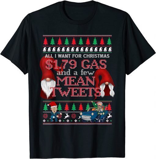 Cute Christmas Gnomes All I want Christmas Mean Tweets Xmas T-Shirt