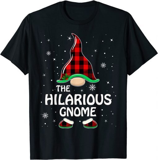 Hilarious Gnome Buffalo Plaid Matching Family Christmas Gift TShirt