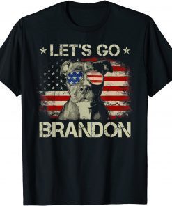 Bulldog American Flag Funny Biden Let's Go Brandon Classic Tee Shirts