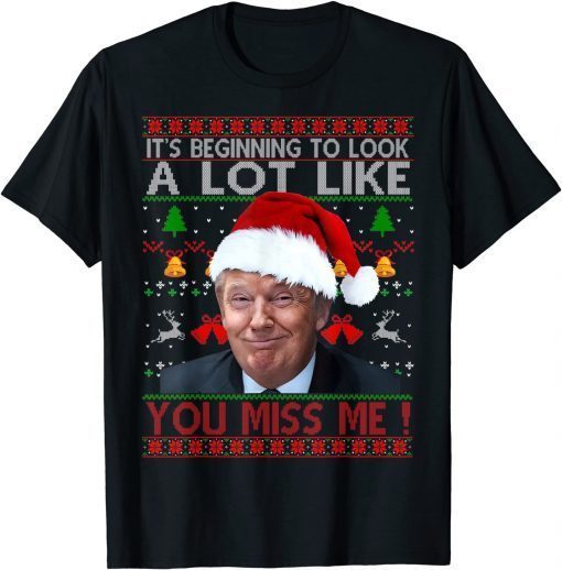 Funny It's Begining To Look Like You Miss Me Trump Christmas Ugly T-Shirt