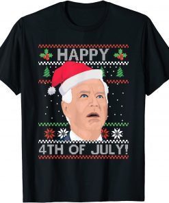 Santa Joe Biden Happy 4th of July Ugly Christmas Sweater Classic T-Shirt
