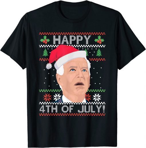 Santa Joe Biden Happy 4th of July Ugly Christmas Sweater Classic T-Shirt