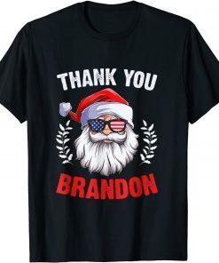 Official Santa Sunglasses American Flag Thank You Brandon T-Shirt