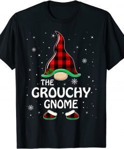 Official Grouchy Gnome Buffalo Plaid Matching Family Christmas T-Shirt