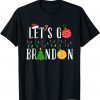 2022 Santa Hat Christmas Let's Go Braden Brandon US Flag Funny T-Shirt