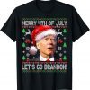 Funny Merry 4th Of July Let's Go Branson Brandon Ugly Sweater T-Shirt
