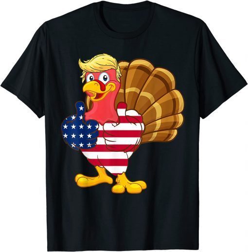 Official Make Thanksgiving Great Again Funny Turkey American USA Flag T-Shirt