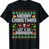 Merry Christmas Let's go Branson Brandon Ugly Sweater Style T-Shirt